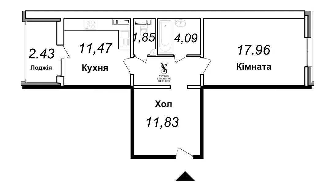 Аренда 1-комнатной квартиры 55 м², Сергея Данченко ул., 3