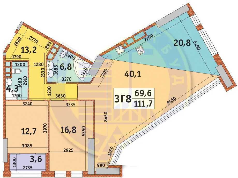 Продажа 3-комнатной квартиры 112 м², Берестейський, 11к1