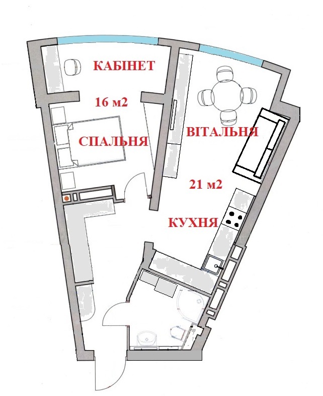 Аренда 1-комнатной квартиры 51 м², Эрнста ул., 16