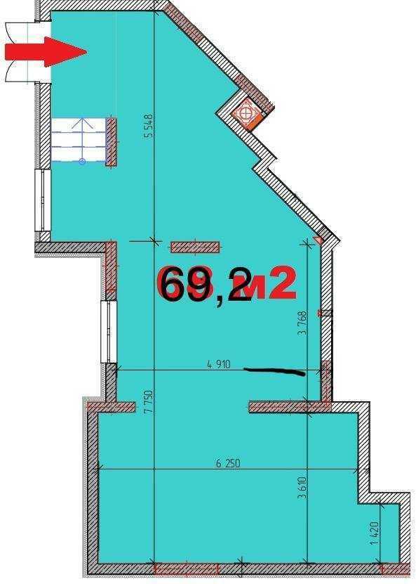 Продаж приміщення вільного призначення 70 м², Єдности, 5