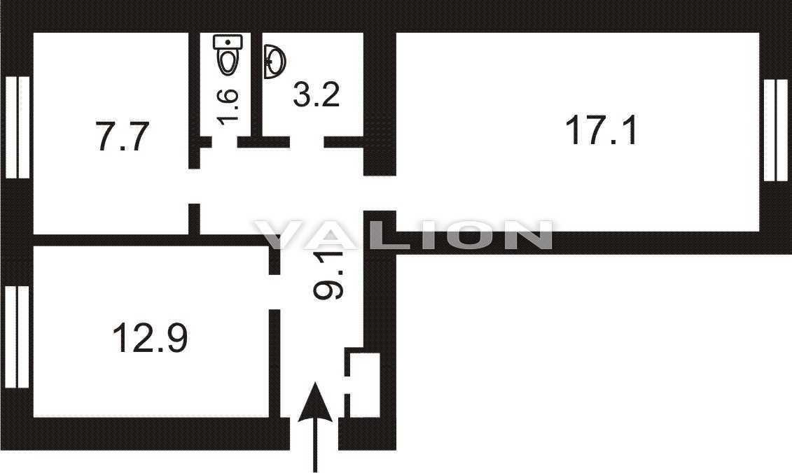 Продажа 2-комнатной квартиры 51.9 м², Генерала Алмазова ул., 1