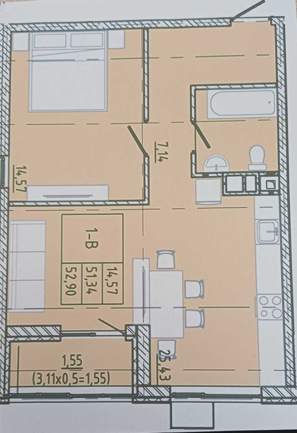 Продаж 2-кімнатної квартири 53.09 м², Франко Ивана вул., 40