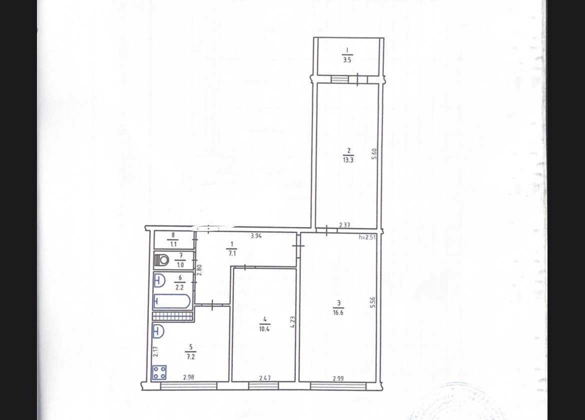 Продаж 3-кімнатної квартири 62.4 м², Якуба Коласа вул., 9