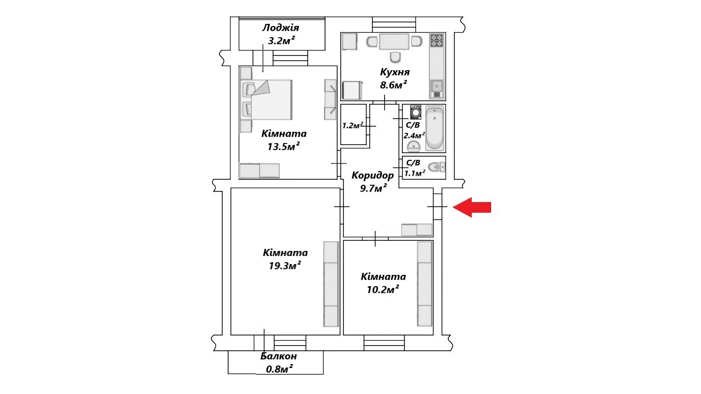 Продажа 3-комнатной квартиры 70 м², Трояндова (Кочнєва), 1