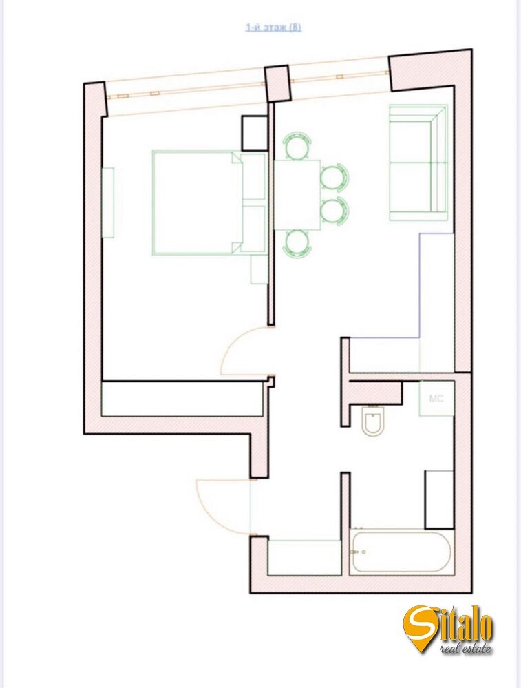 Продажа 1-комнатной квартиры 44 м², Николая Бажана просп.
