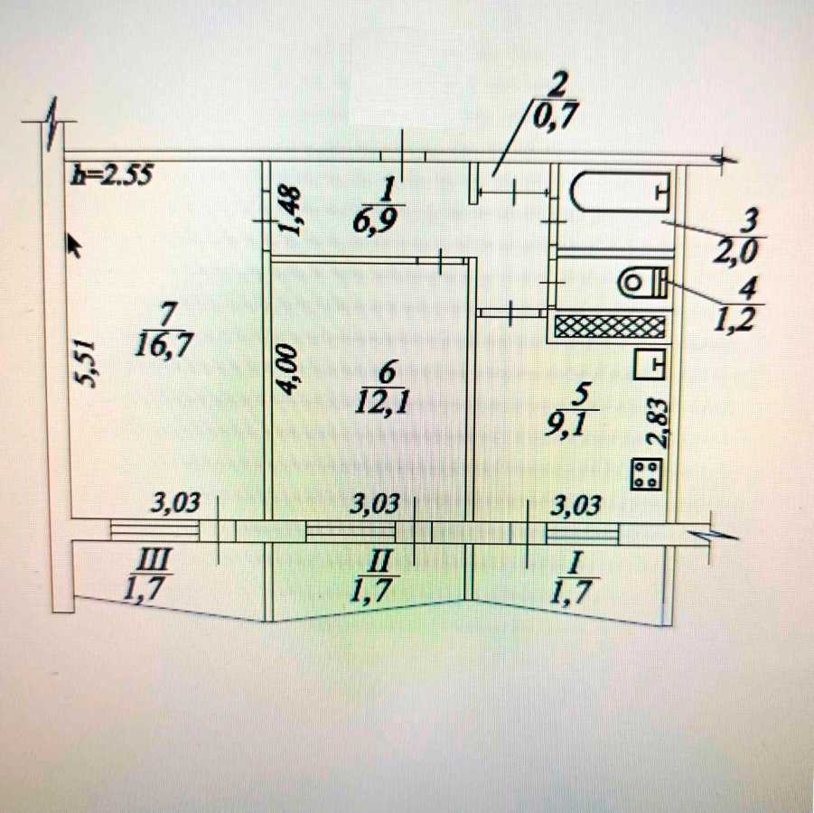 Продажа 2-комнатной квартиры 53 м², Добровольцев ул.