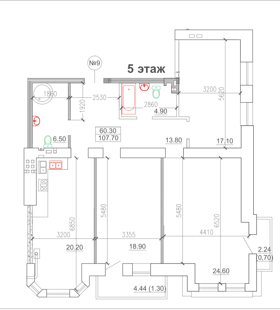 Продажа 3-комнатной квартиры 108 м², Бориса Литвака ул., вул.9