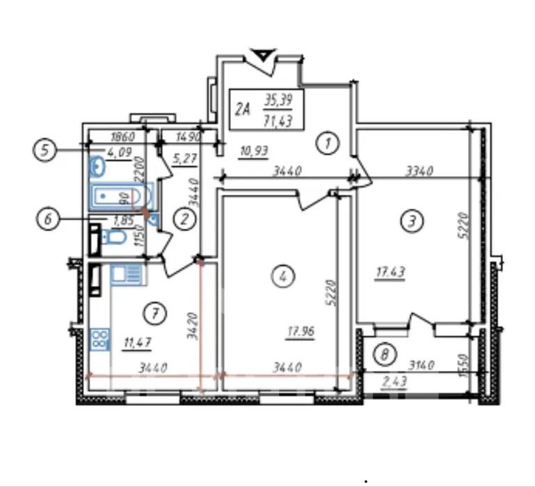Оренда 2-кімнатної квартири 74 м², Сергія Данченка вул., 1