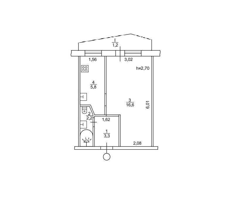 Продажа 1-комнатной квартиры 29 м², Васильченко ул., 12