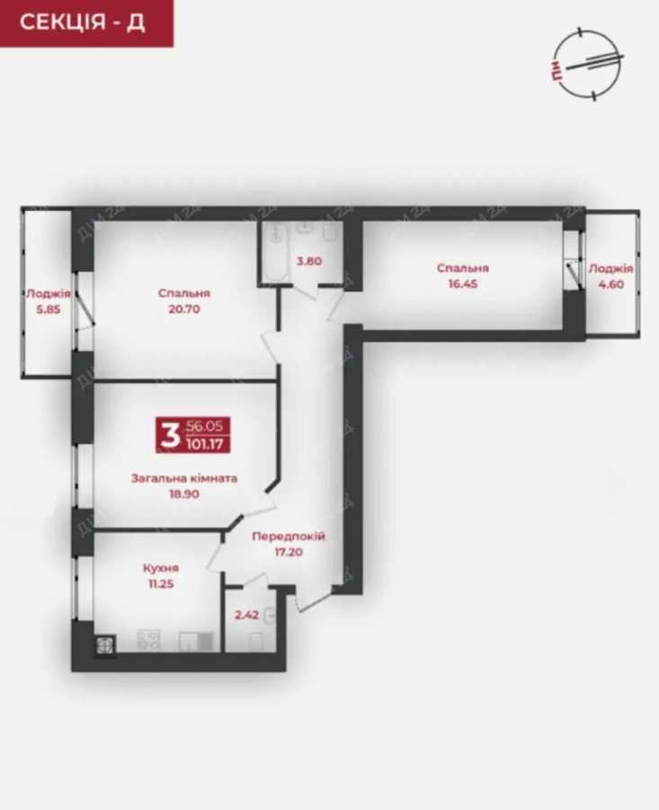 Продажа 3-комнатной квартиры 101 м², Европейская ул., 183