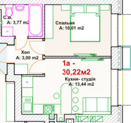 Продажа 1-комнатной квартиры 33.3 м², Троицкая ул., 17