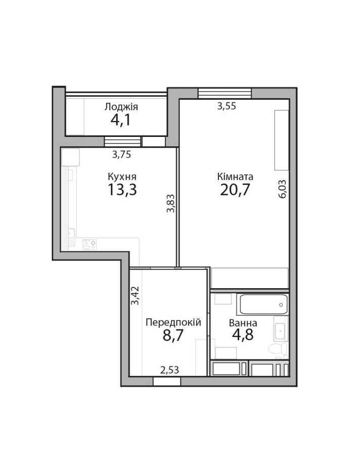 Продажа 1-комнатной квартиры 52 м², Воскресенская ул., 12А