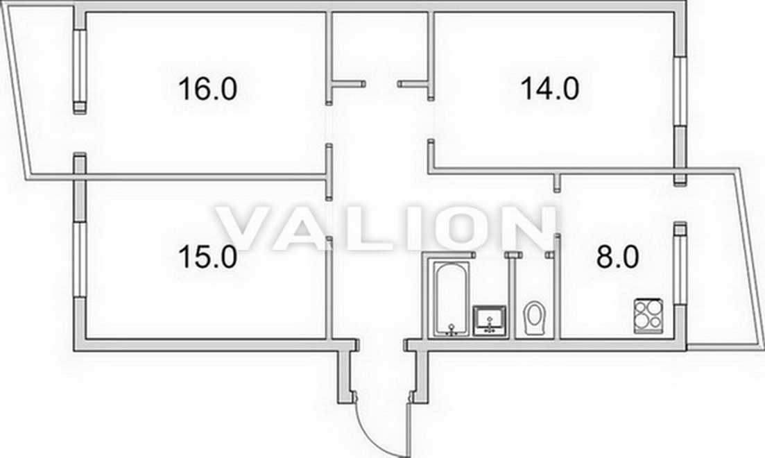 Продажа 3-комнатной квартиры 73.1 м², Героев Сталинграда просп., 257а