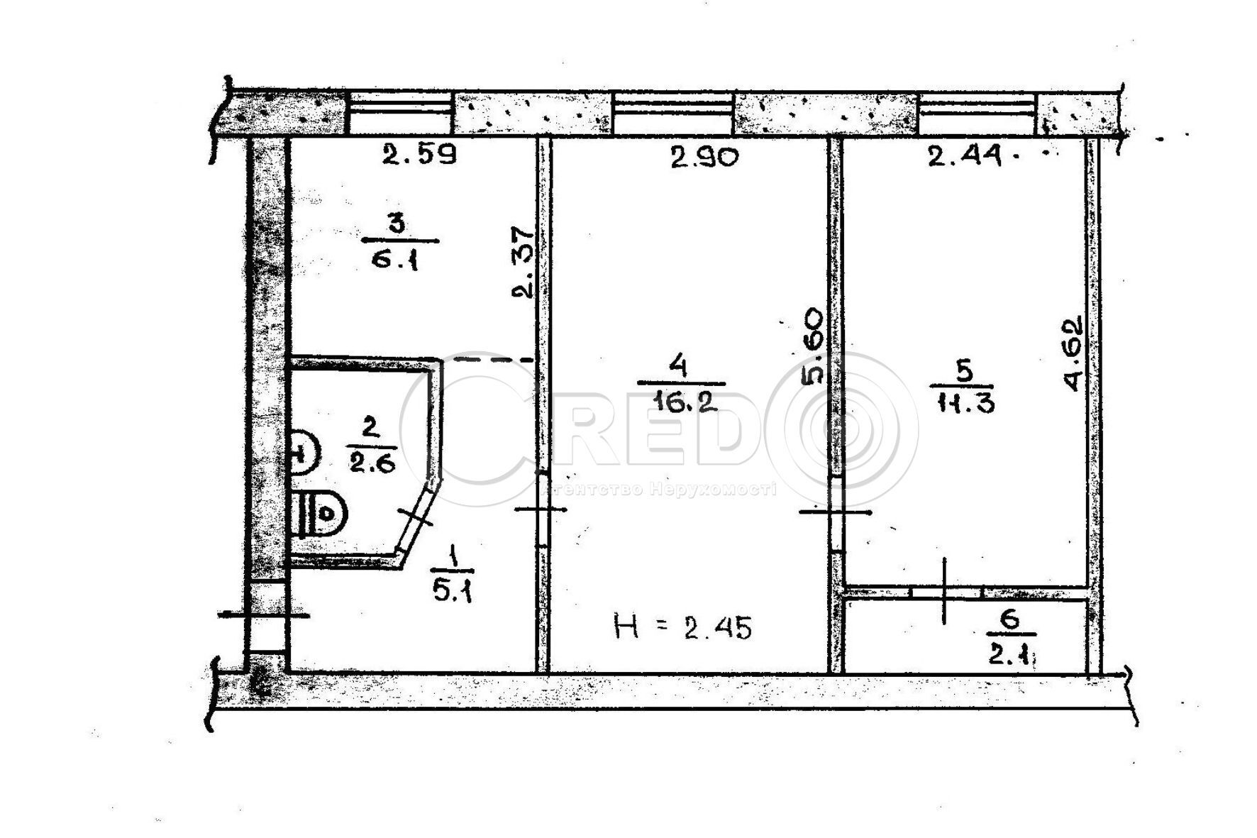 Продаж офісу 43.4 м², Криворіжсталі