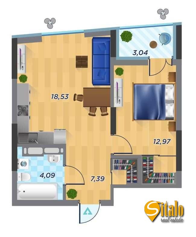Продажа 1-комнатной квартиры 46 м², Шолуденко ул., 30