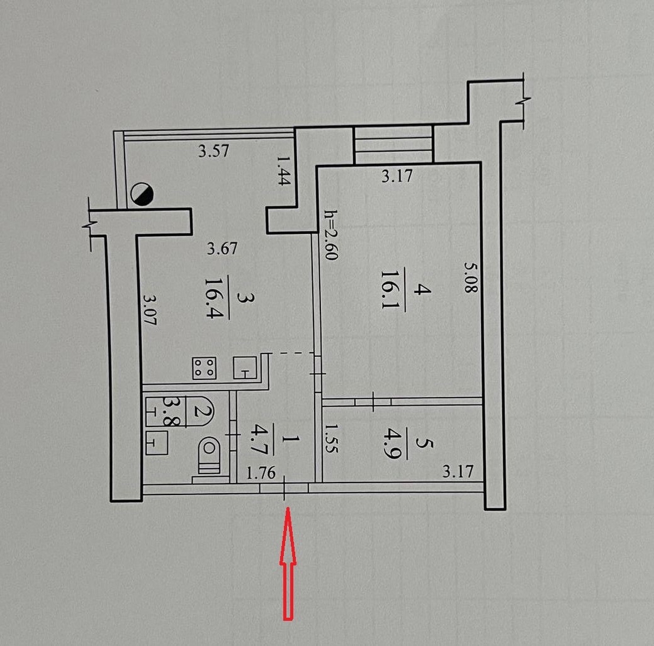 Продажа 1-комнатной квартиры 46 м², Набережная Победы ул., 42