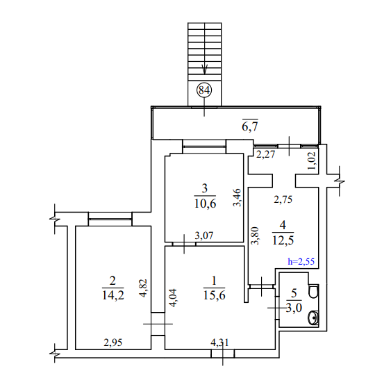 Оренда 3-кімнатної квартири 65 м², Левандовська вул., 14