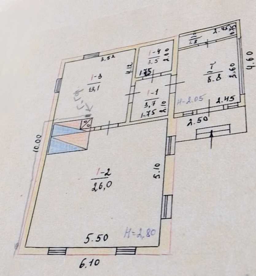 Продажа дома 46.3 м², Червоные Партизаны, улица Євгенія Закалюжного, 4