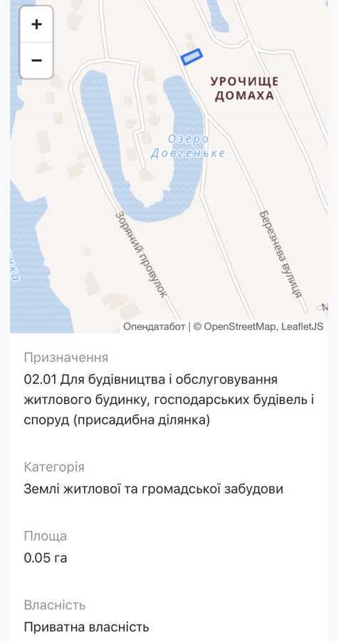 Продаж ділянки під індивідуальне житлове будівництво 5.75 соток, Березнева