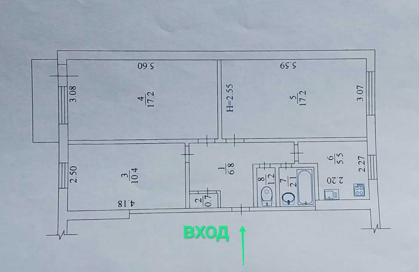 Продажа 3-комнатной квартиры 62 м², Владислава Зубенко ул.