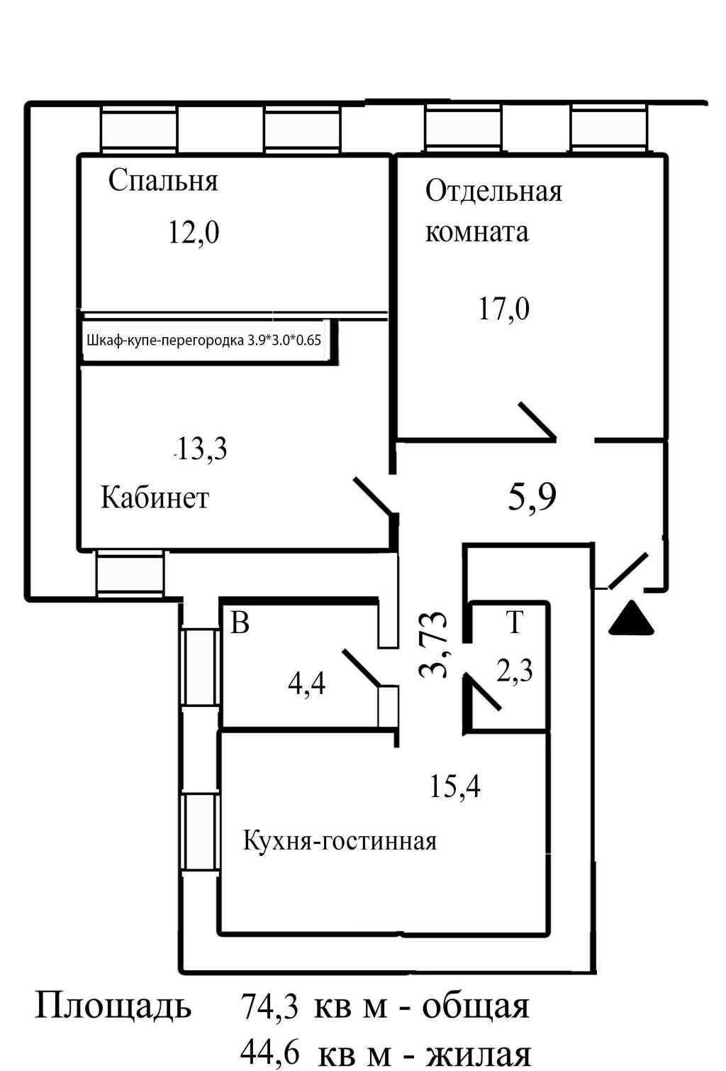 Аренда 2-комнатной квартиры 74.3 м², Академика Богомольца ул., 7/14