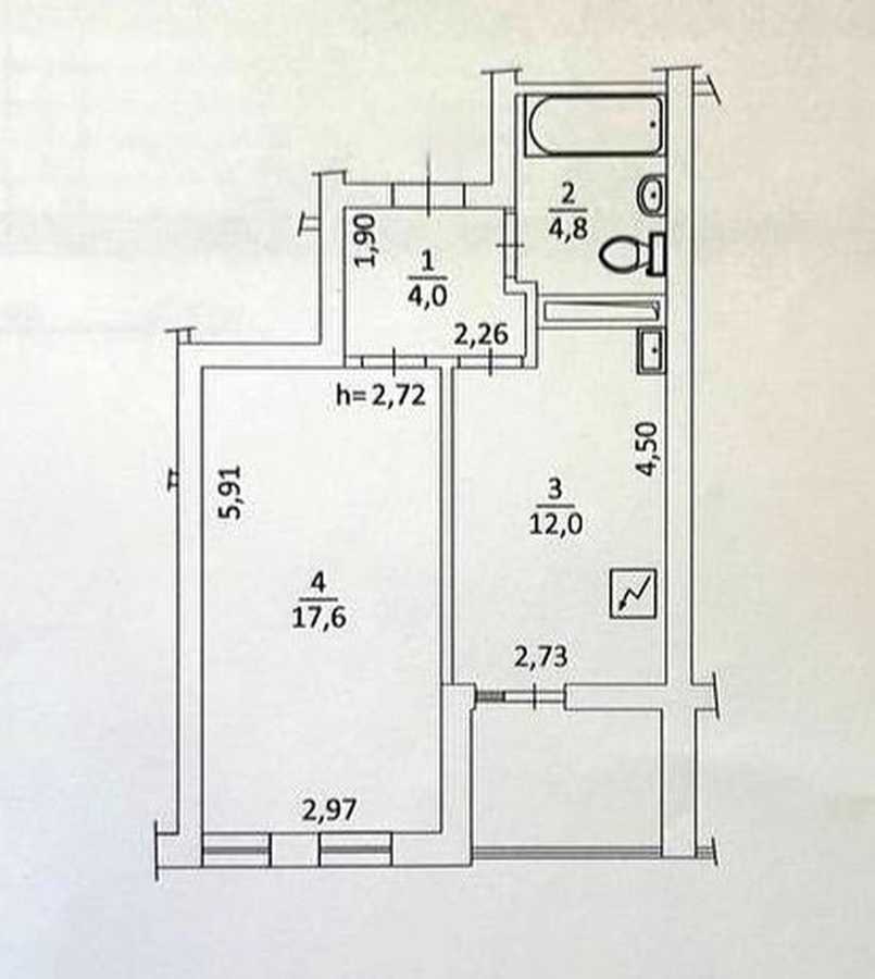 Продаж 1-кімнатної квартири 43.2 м², Автозаводська вул., 72Б