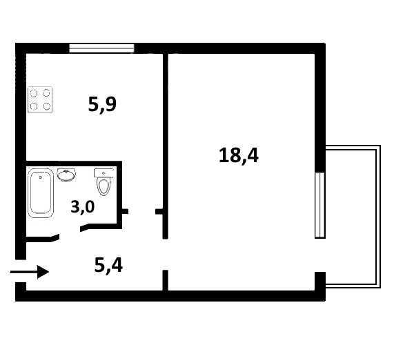Продаж 1-кімнатної квартири 33 м², Михайла Донця вул., 21А