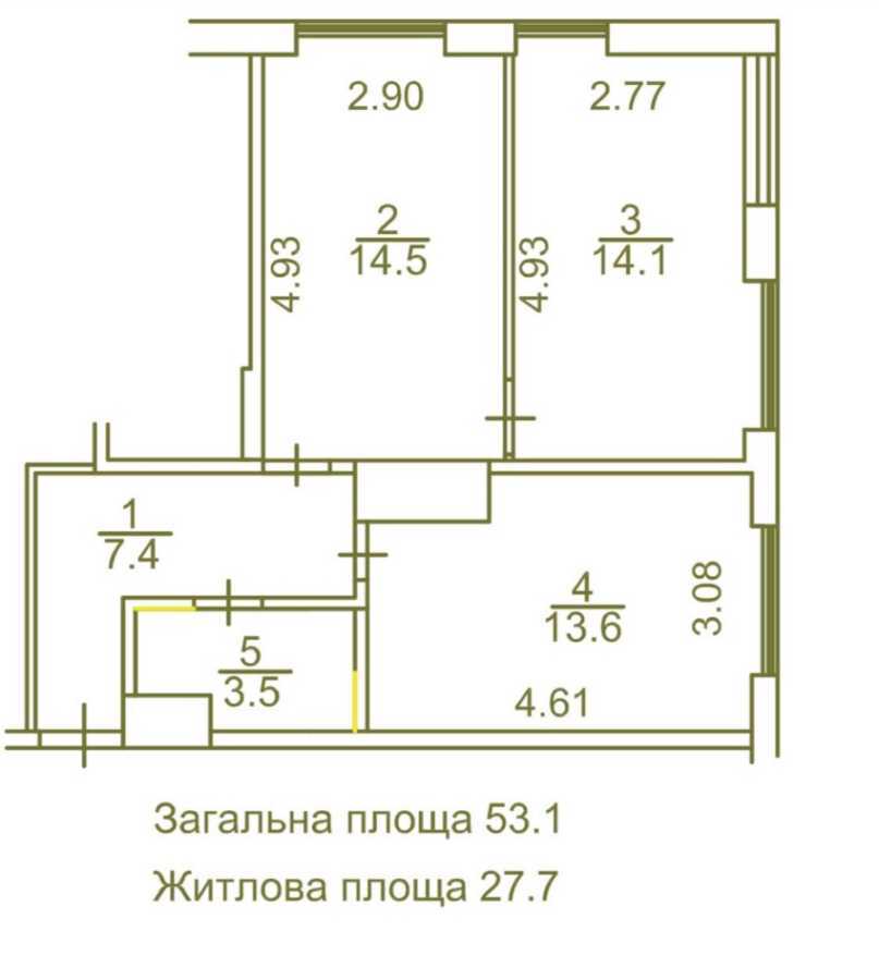Продажа 2-комнатной квартиры 53.1 м², Семьи Кристеров ул., 14-Б