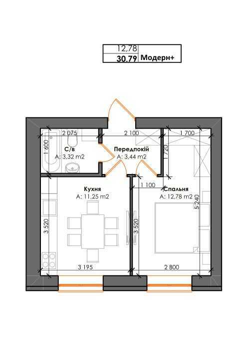 Продаж 1-кімнатної квартири 31 м², Інститутська вул., 1