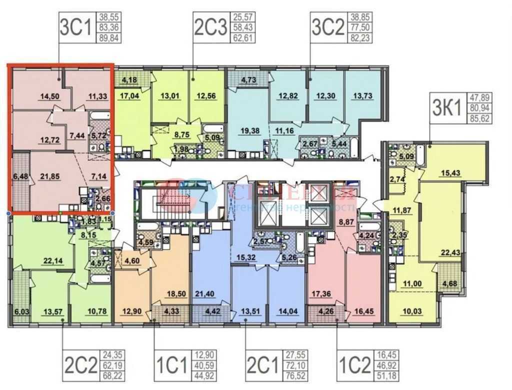 Продажа 2-комнатной квартиры 90 м², Днепровская наб., 20Б