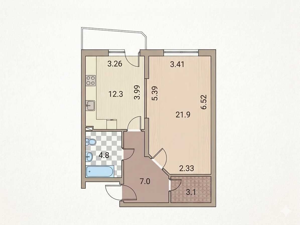 Продажа 1-комнатной квартиры 51 м², Науки просп., 30