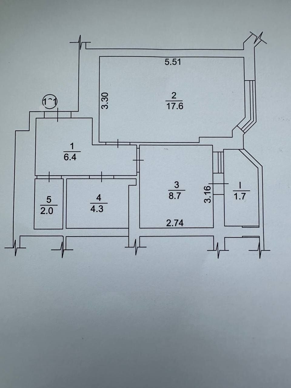 Продажа 1-комнатной квартиры 42 м²