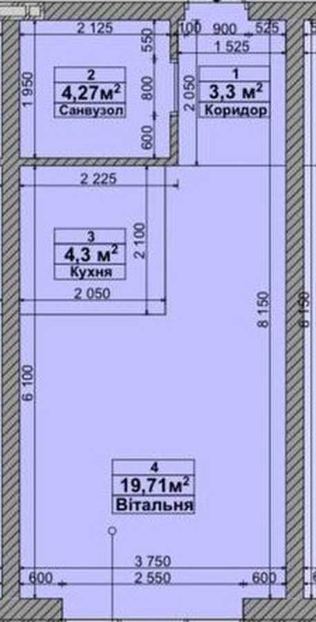 Продаж 1-кімнатної квартири 31.2 м², Гідності, 3