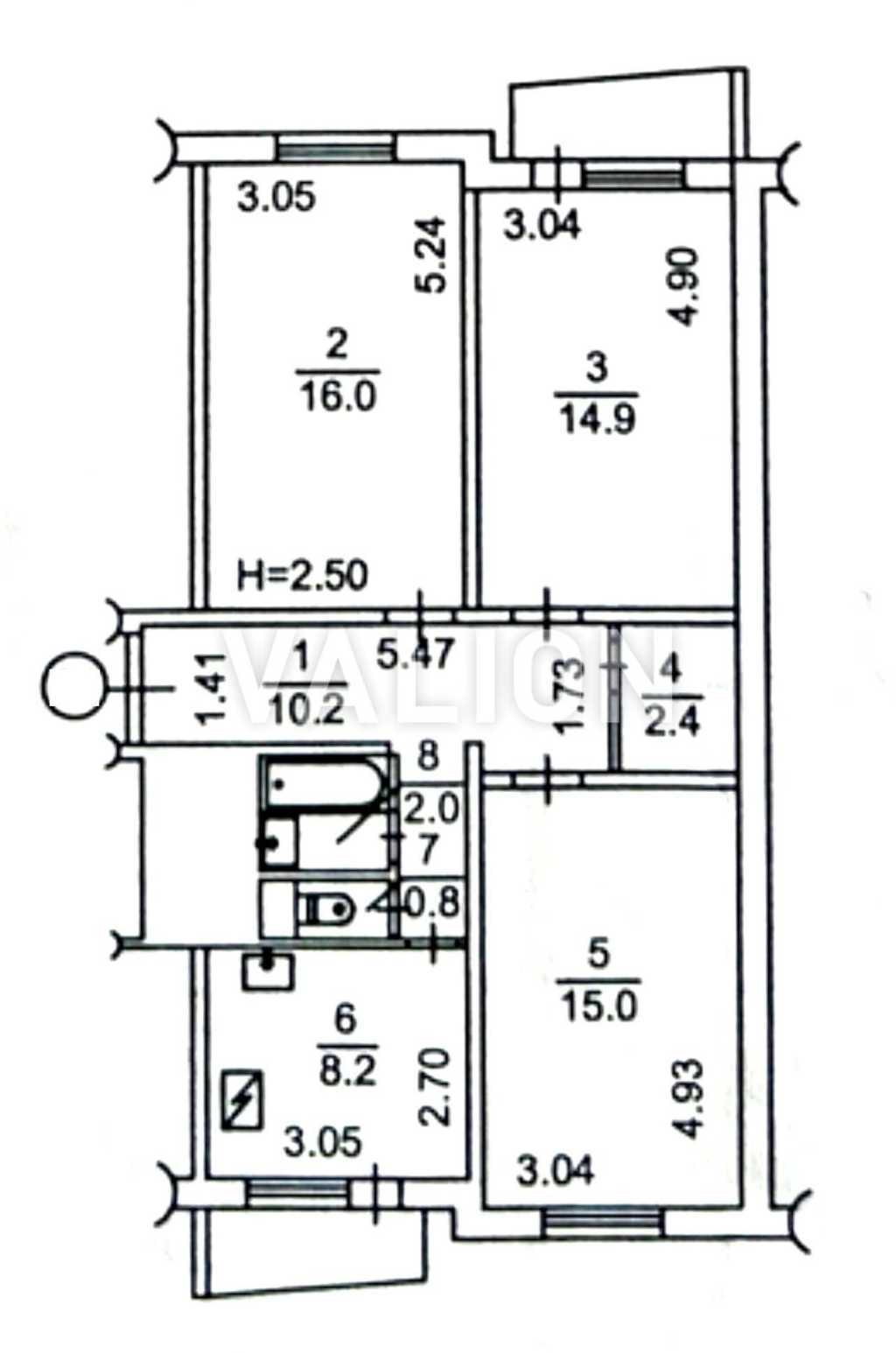 Продажа 3-комнатной квартиры 73.3 м², Голосеевский просп., 11