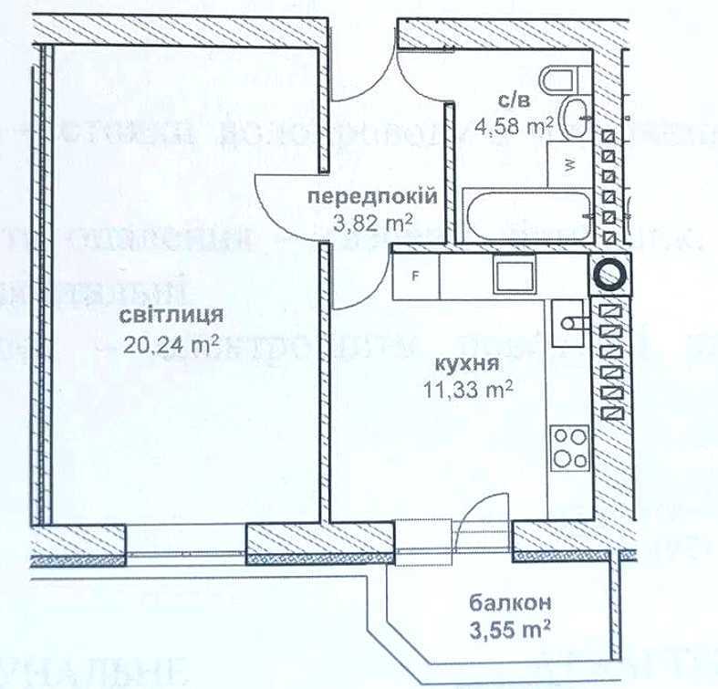 Продаж 1-кімнатної квартири 43 м², Партизанська вул., 1А