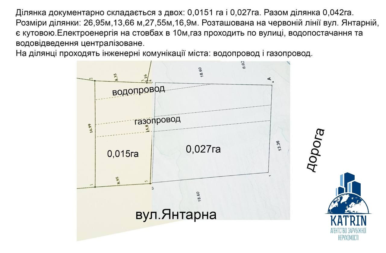 Продажа территорий общественного использования 4.2 соток, Янтарная ул.