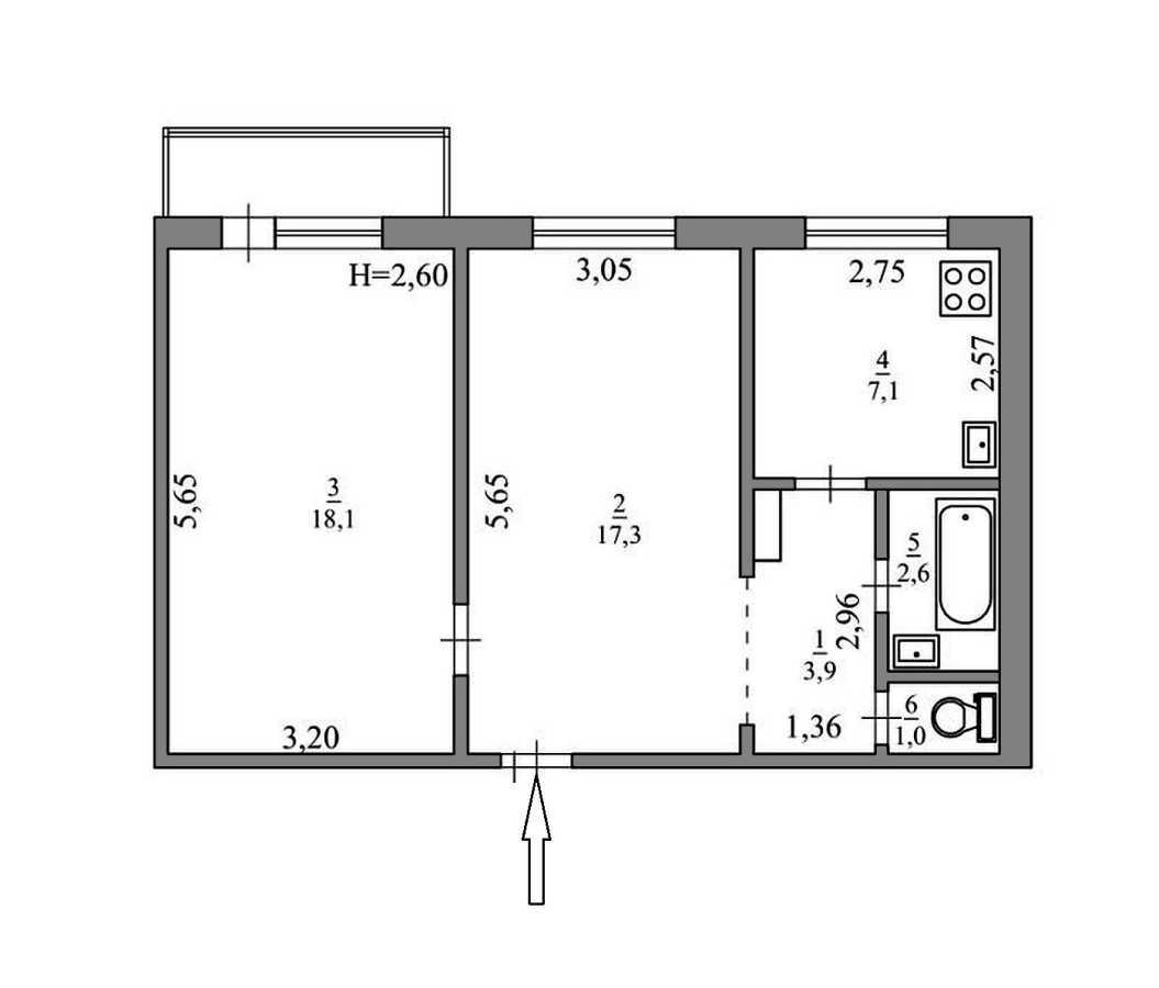 Продажа 2-комнатной квартиры 52.4 м², Радужная ул., 71