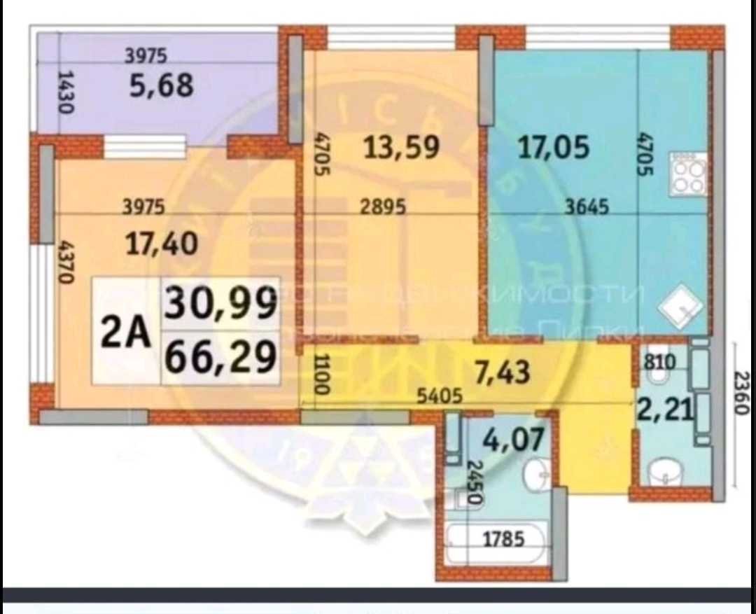 Продажа 2-комнатной квартиры 66 м², Причальная ул., 11
