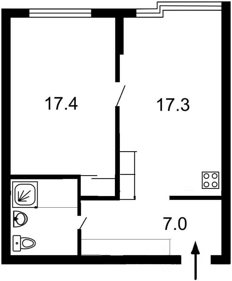 Продажа 1-комнатной квартиры 53 м², Михаила Максимовича ул., 32А