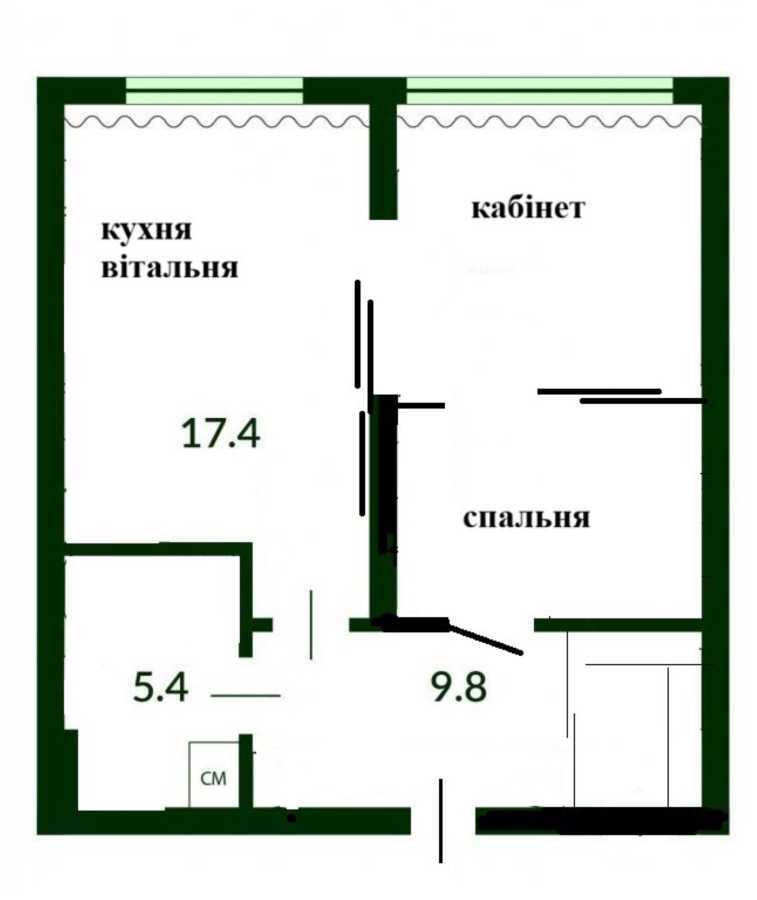 Продажа 1-комнатной квартиры 52.7 м², Михаила Максимовича ул., 32А
