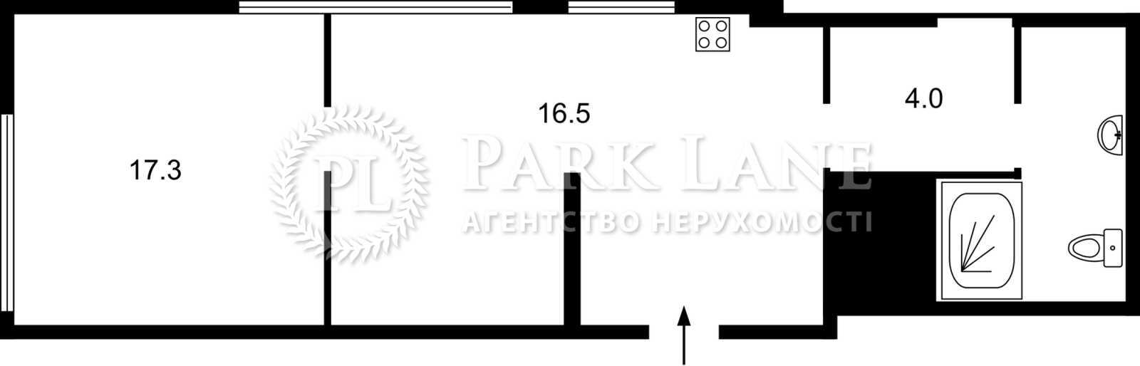 Продаж 1-кімнатної квартири 42.8 м², Інститутська вул., 73