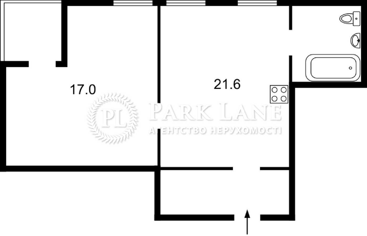 Продаж 1-кімнатної квартири 45.8 м², Інститутська вул., 73