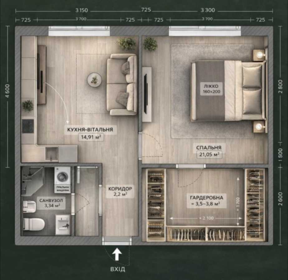 Продаж 1-кімнатної квартири 42.1 м², Богдана Хмельницького вул., 17/4