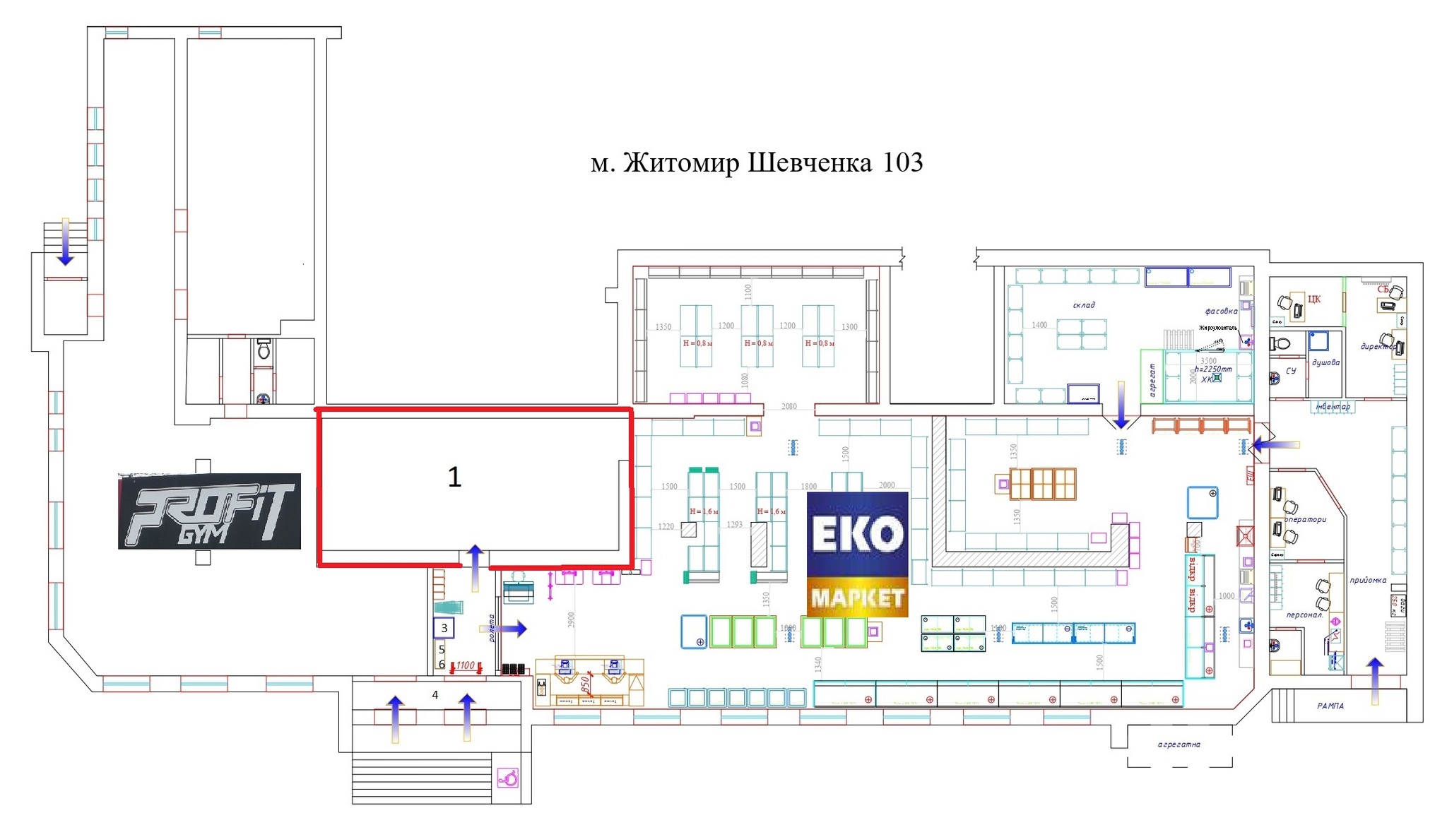 Аренда торгового помещения 67 м², Шевченко ул., 103