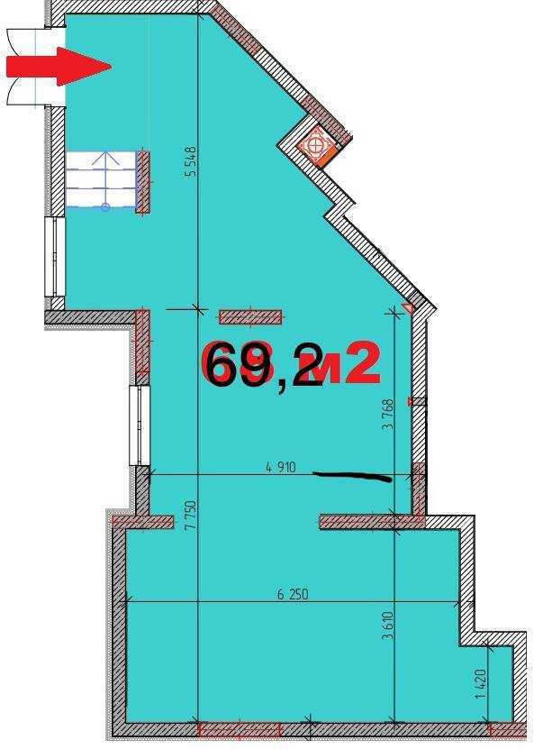 Продажа другого торгового помещения 69 м², Єдностi, 5