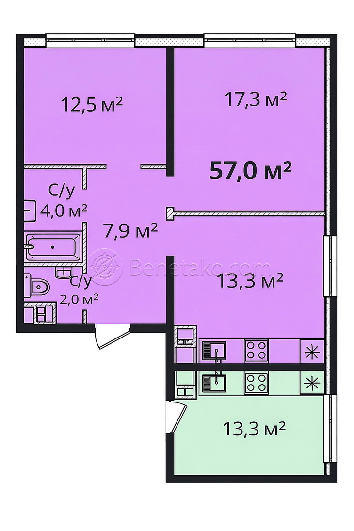 Продаж 3-кімнатної квартири 57 м², Літературна вул., 10