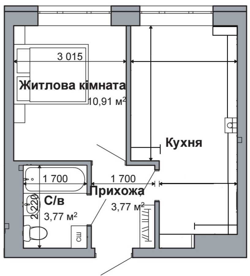 Продаж 1-кімнатної квартири 35 м², Святопетрівського, 34