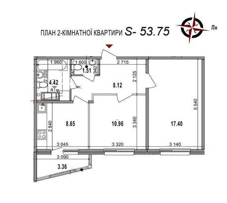 Продажа 2-комнатной квартиры 54 м², Берковецкая ул., 6