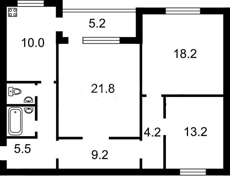 Аренда 3-комнатной квартиры 100 м², Декабристов ул., 12/37