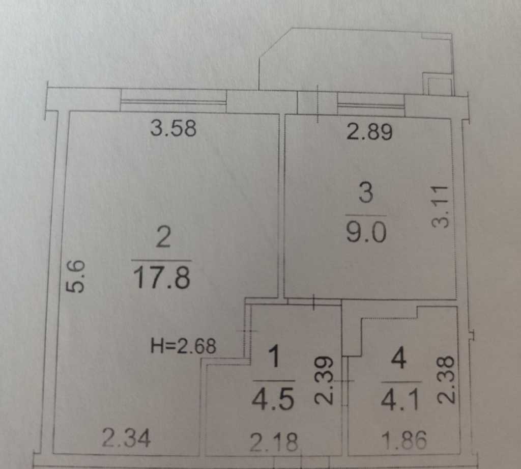 Продажа 1-комнатной квартиры 37 м²